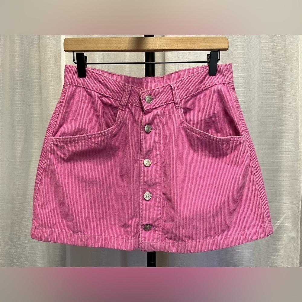 Free People Ray Cord Mini Skirt in Pink Frosting | size 6 - Picture 1 of 7